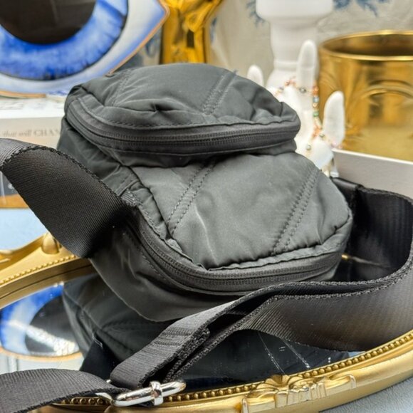 🆕 GANNI 🧿 NWT Mini Quilted Recycled Tech Black Nylon Crossbody Bag - Picture 10 of 15